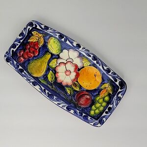 Novica "Abundance" Hand Painted Spoon Rest/ Serving Tray